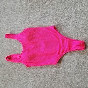 Unbranded New Hot Pink Cheeky 1 piece swimsuit Size Medium.
